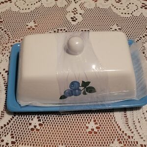 Blueberry Design Butter Dish with Lid